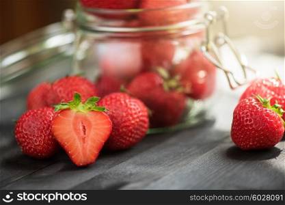 Fresh ripe strawberry. Fresh ripe strawberry in a glass