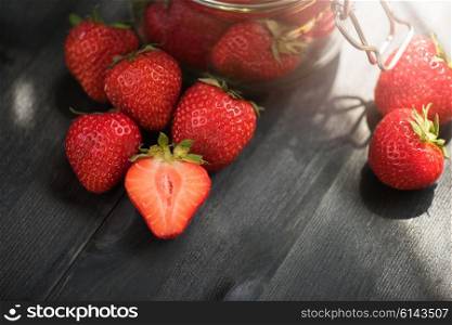 Fresh ripe strawberry. Fresh ripe strawberry in a glass
