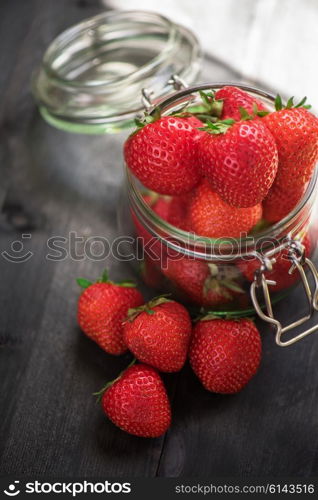 Fresh ripe strawberry. Fresh ripe strawberry in a glass