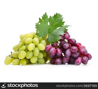 fresh rose and green grapes with leaf