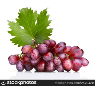 fresh rose grapes with leaf