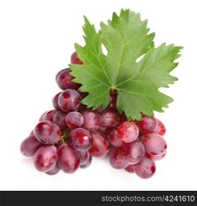 fresh rose grapes with leaf