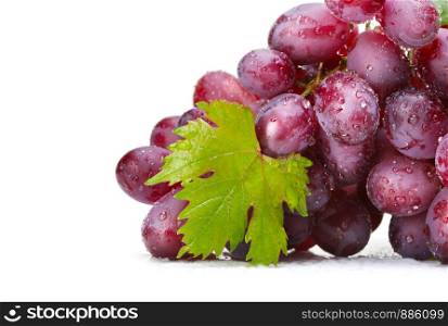 fresh rose muscat grapes with leaf