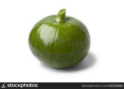 Fresh round zucchini on white background
