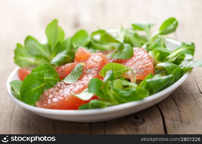 fresh salad with grapefruit