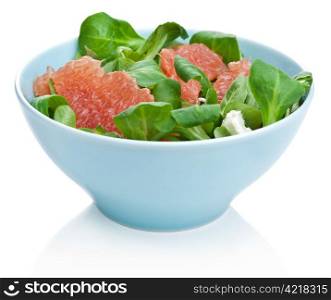 fresh salad with grapefruit isolated