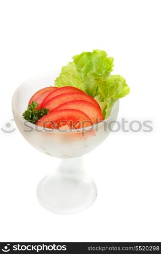 Fresh salad with tomatoes, and greens