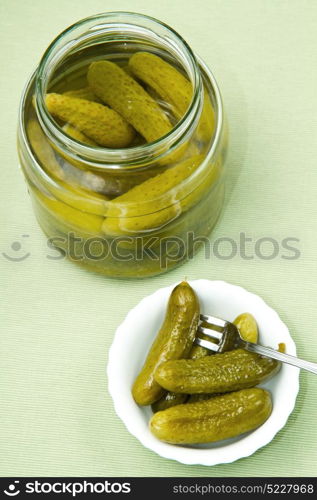 Fresh salted cucumber in bowl