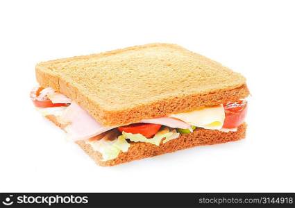 Fresh sandwich isolated on white