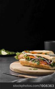 fresh sandwich with vegetables copy space. High resolution photo. fresh sandwich with vegetables copy space. High quality photo