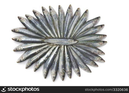 Fresh sardines in a nice pattern