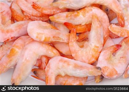 fresh shrimp background close up