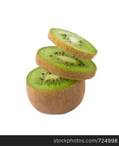 Fresh sliced kiwi fruit with clipping path