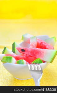 fresh sliced watermelon served