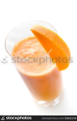 fresh smoothie from carrot isolated on white