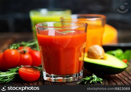 fresh smoothie from vegetables in the glass
