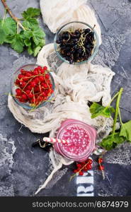 fresh smoothie with fresh berries on a table