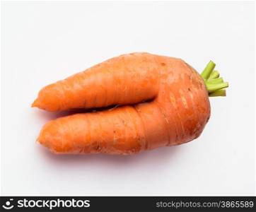 Fresh special carrots on a white background