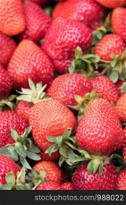 Fresh strawberries for sale at farmers market
