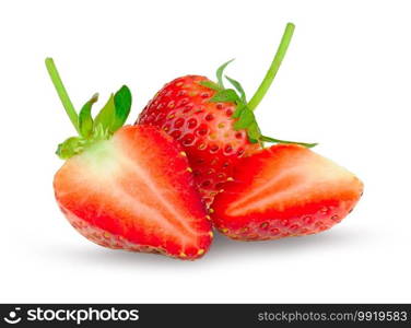 Fresh strawberries isolated on white background