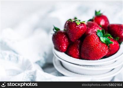Fresh strawberries on white background