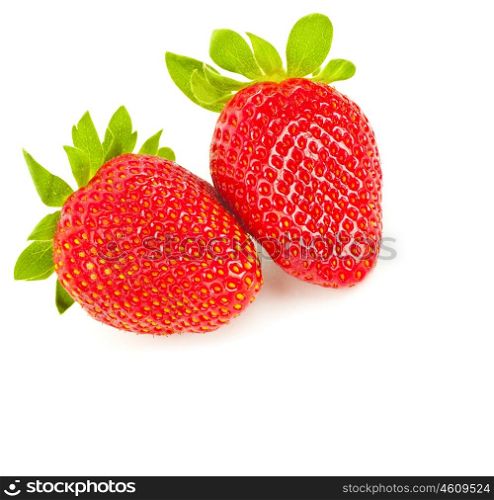 Fresh strawberries, ripe red tasty berry isolated over white background, healthy fruit breakfast, organic nutrition and diet concept