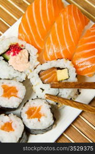 fresh sushi traditional japanese food