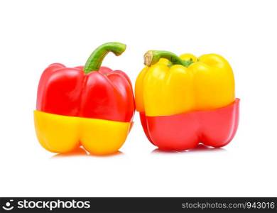 Fresh sweet pepper isolated on white background