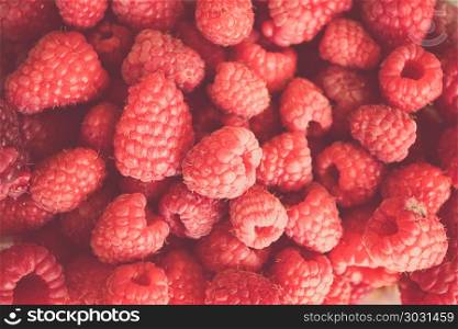 Fresh, sweet raspberries background