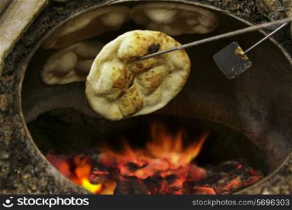 Fresh tandoori roti baked in oven