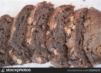 Fresh tasty home made chocolate chip cake loaf