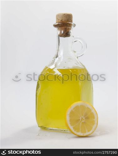 Fresh tasty home made limoncello from italy