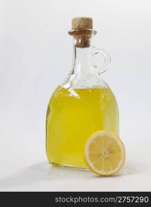 Fresh tasty home made limoncello from italy