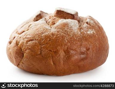 Fresh tasty rye bread isolated on white background