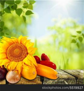 Fresh tasty vegetable with abstract natural backgrounds as nutrition still life