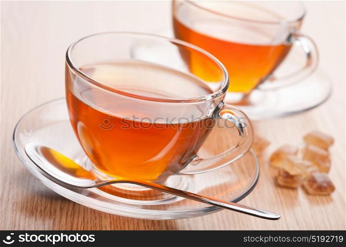 fresh tea and cane sugar