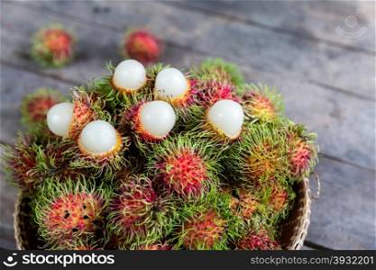 fresh thai tropical rambutan fruit