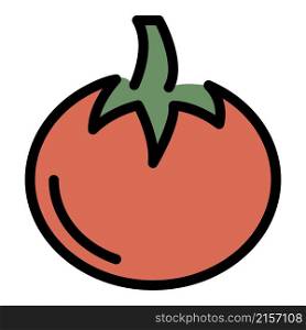Fresh tomato icon. Outline fresh tomato vector icon color flat isolated. Fresh tomato icon color outline vector