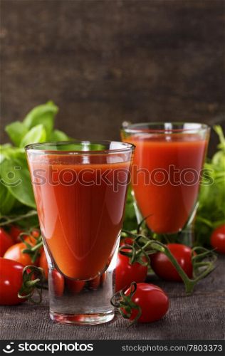 Fresh Tomato juice or Bloody Mary with tomatoes