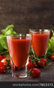Fresh Tomato juice or Bloody Mary with tomatoes