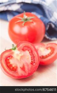 fresh tomato on white background