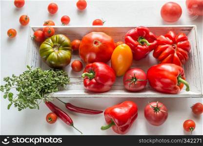 Fresh tomatoes and peppers
