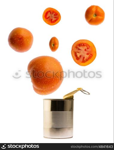 fresh tomatoes coming out of the can