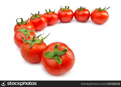 Fresh tomatoes isolated on the white