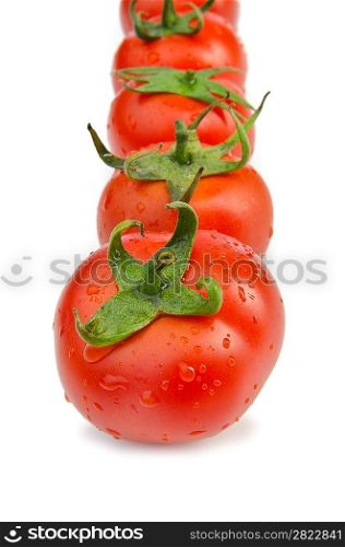 Fresh tomatoes isolated on the white
