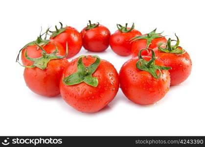 Fresh tomatoes isolated on the white