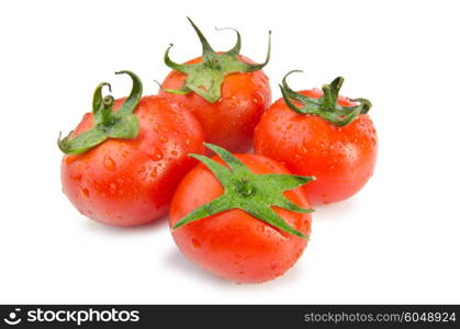 Fresh tomatoes isolated on the white