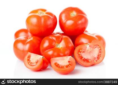 fresh tomatoes isolated on white background