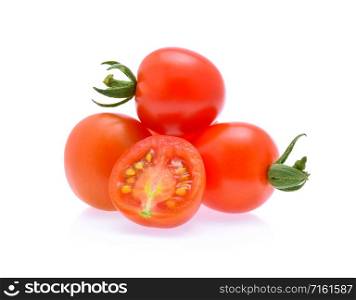 Fresh tomatoes isolated on white background.