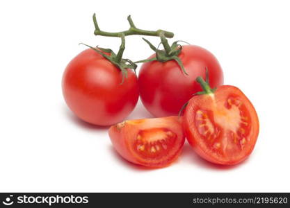 Fresh tomatoes isolated on white. Fresh tomatoes